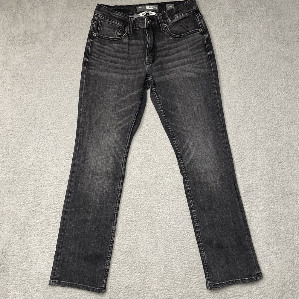 BKE Jake Jeans Men’s Sz 30R Black Dark Wash Straight Leg Stretch Fits 29x30